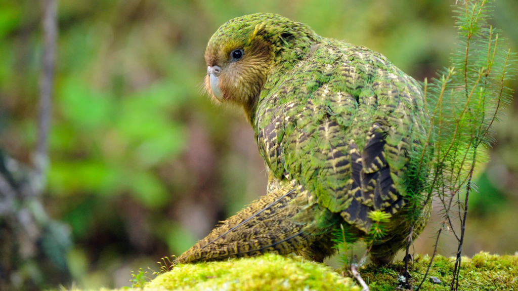 A cute green parrot